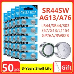 2-50pcs LR44 Batteries AG13 Button Cell Battery 1.5V 357 SR44 LR1154 Button Coin Batteries L1154 Battery for Watch Toys Remote