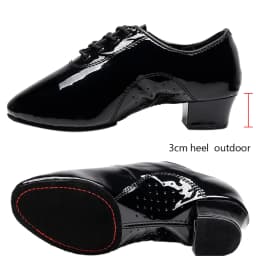 Men's Soft Latin Dance Shoes Modern Dance Plus-Size 2.5cm Heel for Boy Ballroom Tango Children Man Black Dance Shoes Soft Sole
