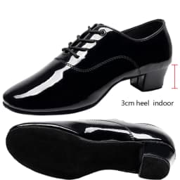 Men's Soft Latin Dance Shoes Modern Dance Plus-Size 2.5cm Heel for Boy Ballroom Tango Children Man Black Dance Shoes Soft Sole