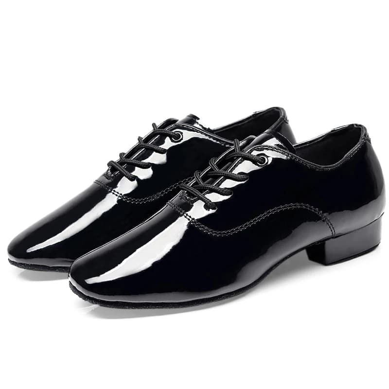 Men's Soft Latin Dance Shoes Modern Dance Plus-Size 2.5cm Heel for Boy Ballroom Tango Children Man Black Dance Shoes Soft Sole