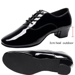 Men's Soft Latin Dance Shoes Modern Dance Plus-Size 2.5cm Heel for Boy Ballroom Tango Children Man Black Dance Shoes Soft Sole
