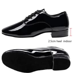 Men's Soft Latin Dance Shoes Modern Dance Plus-Size 2.5cm Heel for Boy Ballroom Tango Children Man Black Dance Shoes Soft Sole