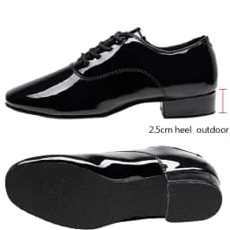Men's Soft Latin Dance Shoes Modern Dance Plus-Size 2.5cm Heel for Boy Ballroom Tango Children Man Black Dance Shoes Soft Sole