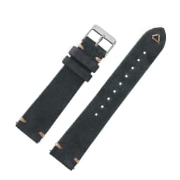 Suede Leather Watch Strap 18mm 19mm 20mm 21mm 22mm 24mm Grey Vintage Band Replacement Wristband Handmade Stitching Watchband