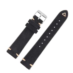 Suede Leather Watch Strap 18mm 19mm 20mm 21mm 22mm 24mm Grey Vintage Band Replacement Wristband Handmade Stitching Watchband