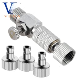 Airbrush Quick Release Air Flow Control Coupler with 3PCS 1/8" Male Quick Coupler Plug Fitting Hose Connections Adjustment Valve