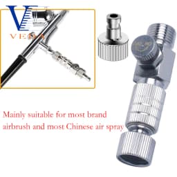 Airbrush Quick Release Air Flow Control Coupler with 3PCS 1/8" Male Quick Coupler Plug Fitting Hose Connections Adjustment Valve