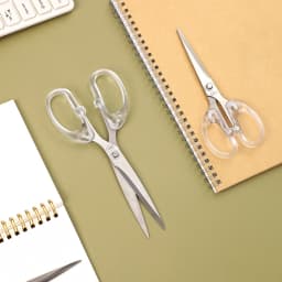 JIANWU 1pc Simplicity Transparent Handle Stationery Scissors Home Furnishing Soft Decor Journal Cutting Tools Office Supplies