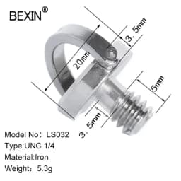 1/4 Quick Release Screw Set Folding D-Ring Screw Set for SLR Camera Photography Tripod Monopod Quick Release Plate
