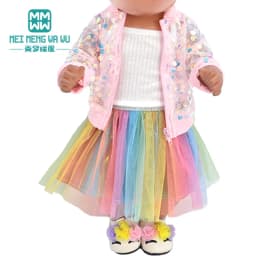 Clothes for Doll Fit 43cm New Born Doll American Doll Fashion Jacket Suit Gauze Skirt Gift