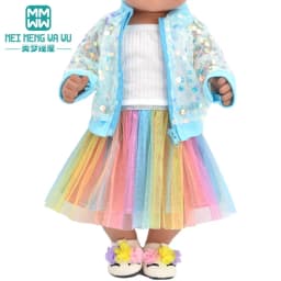 Clothes for Doll Fit 43cm New Born Doll American Doll Fashion Jacket Suit Gauze Skirt Gift
