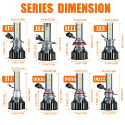 Heyword H4 LED H7 3 Color Changing Car Headlights Fog Lights 3000K 4500K 6500K Flash 80W Auto Lights 2 PCS H1 H3 H11 9005 H13
