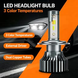 Heyword H4 LED H7 3 Color Changing Car Headlights Fog Lights 3000K 4500K 6500K Flash 80W Auto Lights 2 PCS H1 H3 H11 9005 H13