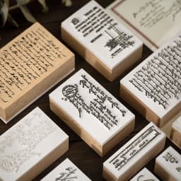 Yoofun 8 Designs Number Symbol Blank Lattice Love Letter Wooden Rubber Stamp for Scrapbooking Deco Craft Escolar Standard Seal