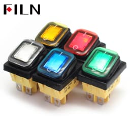 ON-OFF 20A/250V Heavy Duty 4 Pin DPST IP67 Sealed Waterproof T85 Auto Boat Marine Toggle Rocker Switch with LED 12V 220V 30x22