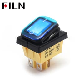 ON-OFF 20A/250V Heavy Duty 4 Pin DPST IP67 Sealed Waterproof T85 Auto Boat Marine Toggle Rocker Switch with LED 12V 220V 30x22