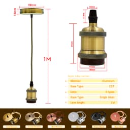 Vintage Lamp Socket Edison Screw Lamp Holder E27 E26 Bulb Bases Edison Light Bulb 90-265V Industrial Hanging Lamp Home For Decor