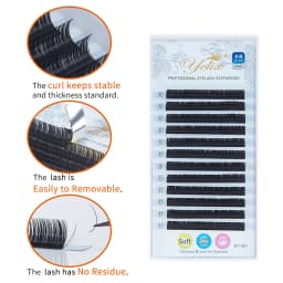 Yelix Professionals Eyelash Extension Silk Lash Extension Individual Lashes Soft Russian Volume Eyelashes Natural Faux Cils