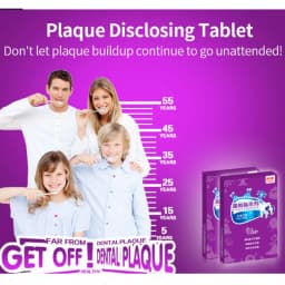 Y-Kelin Dental Disclosing Plaque Tablets Detection agent Purple for Adult Kids Brushing Teeth (12/36/60 Tabs) & 1/3/5 Boxs