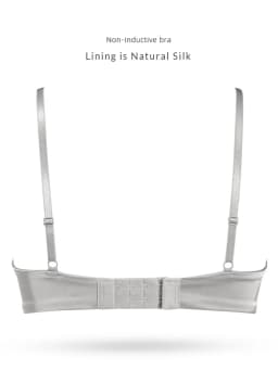 SuyaDream Women Wire Free Silk Bras Natural Silk Lining 3/4 Cups Everyday wear Bra 2025 Underwear Silver Intimates