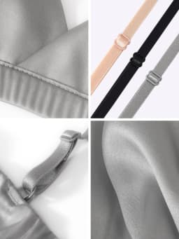 SuyaDream Women Wire Free Silk Bras Natural Silk Lining 3/4 Cups Everyday wear Bra 2025 Underwear Silver Intimates