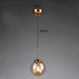 Nordic Modern Gray Glass Ball Island Pendant Lights Vintage Mirror Beside Bedroom Lamp Living Room Decor for Home Light Fixtures
