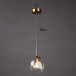 Nordic Modern Gray Glass Ball Island Pendant Lights Vintage Mirror Beside Bedroom Lamp Living Room Decor for Home Light Fixtures