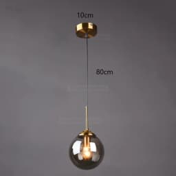 Nordic Modern Gray Glass Ball Island Pendant Lights Vintage Mirror Beside Bedroom Lamp Living Room Decor for Home Light Fixtures