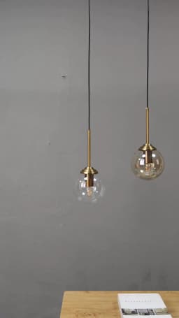 Nordic Modern Gray Glass Ball Island Pendant Lights Vintage Mirror Beside Bedroom Lamp Living Room Decor for Home Light Fixtures
