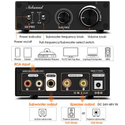 Douk Audio G2 PRO Hi-Fi 300W Subwoofer Amplifier Mono Channel Power Amp Home Audio Gain Control For Home Theater Speaker