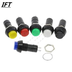 6PCS PBS-11A PBS-11B 12mm self-locking / Self-reset Plastic Push Button Switch Latching Momentary Switchs 3A 250V AC 2PIN 6Color