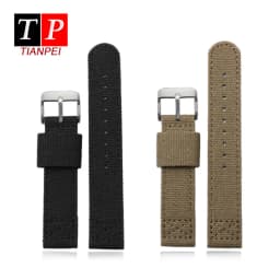 Thickened canvas watch belt for SEIKO 5/casio/citizen 18mm 20mm 22mm watch strap sports ventilation men's watch band comfortable