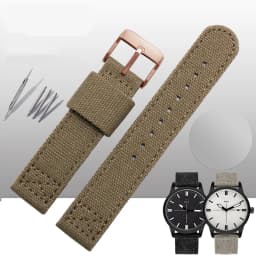 Thickened canvas watch belt for SEIKO 5/casio/citizen 18mm 20mm 22mm watch strap sports ventilation men's watch band comfortable