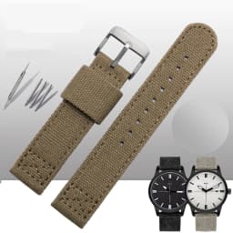 Thickened canvas watch belt for SEIKO 5/casio/citizen 18mm 20mm 22mm watch strap sports ventilation men's watch band comfortable