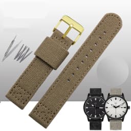 Thickened canvas watch belt for SEIKO 5/casio/citizen 18mm 20mm 22mm watch strap sports ventilation men's watch band comfortable