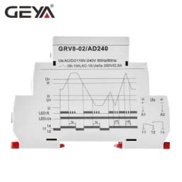 GEYA Over Voltage and Under Voltage Protection Relay DC12V 24V 48V 220V 10A Voltage Protector Relay GRV8-02