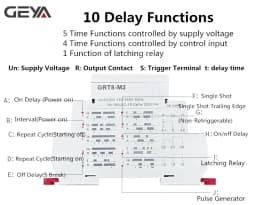 GEYA Multifunction Timer Relay 12V 24V 220V-Adjustable 10 Functions & 10 Time Ranges with CE CB