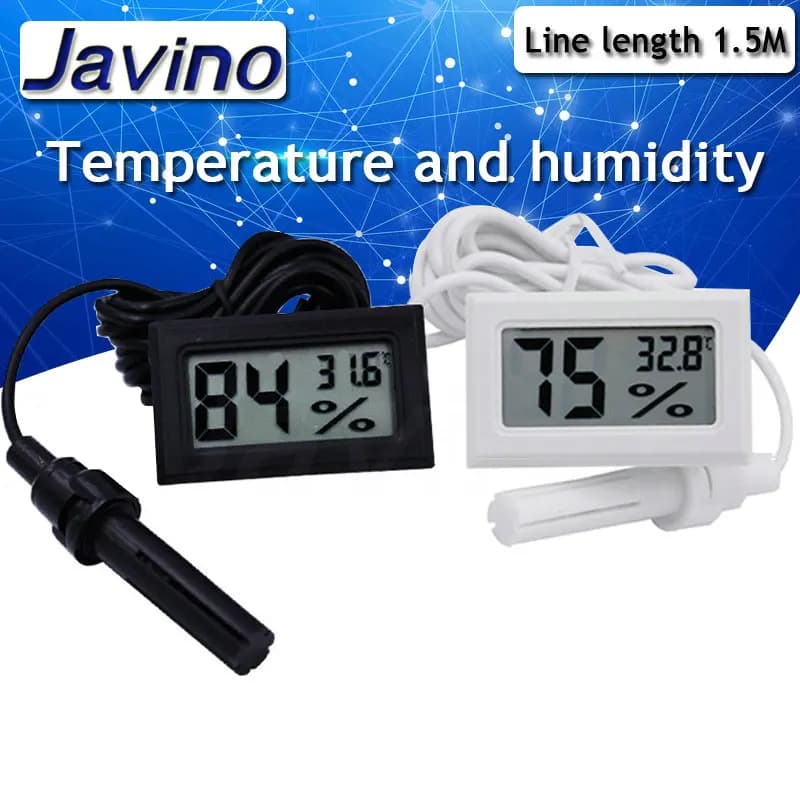 Micro LCD digital thermometer hygrometer indoor convenience temperature sensor hygrometer instrument with cable