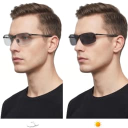 Vintage Photochromic Sunglasses Men Fashion Rectangle Polarized Sun Glasses Male Driving Chameleon Eyewear Night Vision