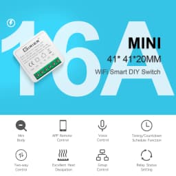 16A Mini Smart Wifi DIY Switch Supports 2 Way Control, Smart Home Automation Module, Works with Alexa Google Home Smart Life App
