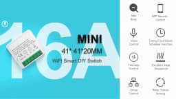16A Mini Smart Wifi DIY Switch Supports 2 Way Control, Smart Home Automation Module, Works with Alexa Google Home Smart Life App