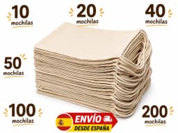 Pack 10 20 40 50 100 Mochilas Tipo Saco De Algodón Natural ECO 45x39cm - Mochilas De Tela Reutilizables Para Pintar, Manualidades Y Excursiones - Mochilas Ecológicas Con Cierre De Cordón