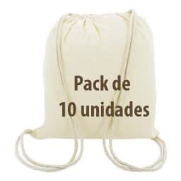 Pack 10 20 40 50 100 Mochilas Tipo Saco De Algodón Natural ECO 45x39cm - Mochilas De Tela Reutilizables Para Pintar, Manualidades Y Excursiones - Mochilas Ecológicas Con Cierre De Cordón
