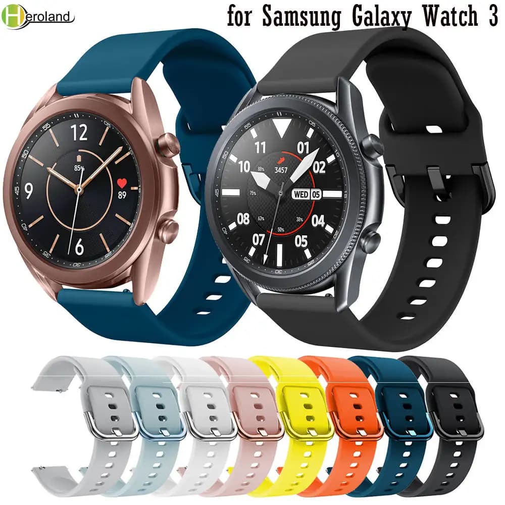 Watchband Silicone For Samsung Galaxy watch 3 45mm 41mm 42mm 46mm Strap Sport Smart Wristbands Bracelet 20mm 22mm Watchstrap