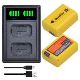 DuraPro 2160mah NP-FW50 NP FW50 Battery + USB Dual Charger for Sony A6000 A6400 A6300 A6500 A7 A7II A7RII A7SII A7S A7S2 A7R