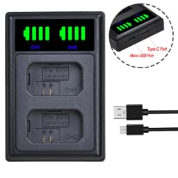 DuraPro 2160mah NP-FW50 NP FW50 Battery + USB Dual Charger for Sony A6000 A6400 A6300 A6500 A7 A7II A7RII A7SII A7S A7S2 A7R