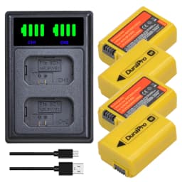 DuraPro 2160mah NP-FW50 NP FW50 Battery + USB Dual Charger for Sony A6000 A6400 A6300 A6500 A7 A7II A7RII A7SII A7S A7S2 A7R