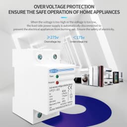 TOMZN 1 PCS 40A 230V DIN Rail Automatic Recovery Reconnect Over Voltage And Under Voltage Protective Device Protection Relay