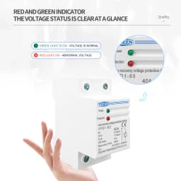 TOMZN 1 PCS 40A 230V DIN Rail Automatic Recovery Reconnect Over Voltage And Under Voltage Protective Device Protection Relay