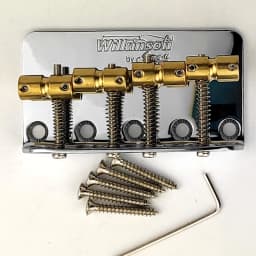 WBBC Bass Guitar Bridge Wilkinson Brass Saddles in Chrome Black or Gold